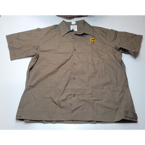 TWINHILL UPS Short Sleeve Uniform Shirt Button Up Adult XXL Workwear Halloween